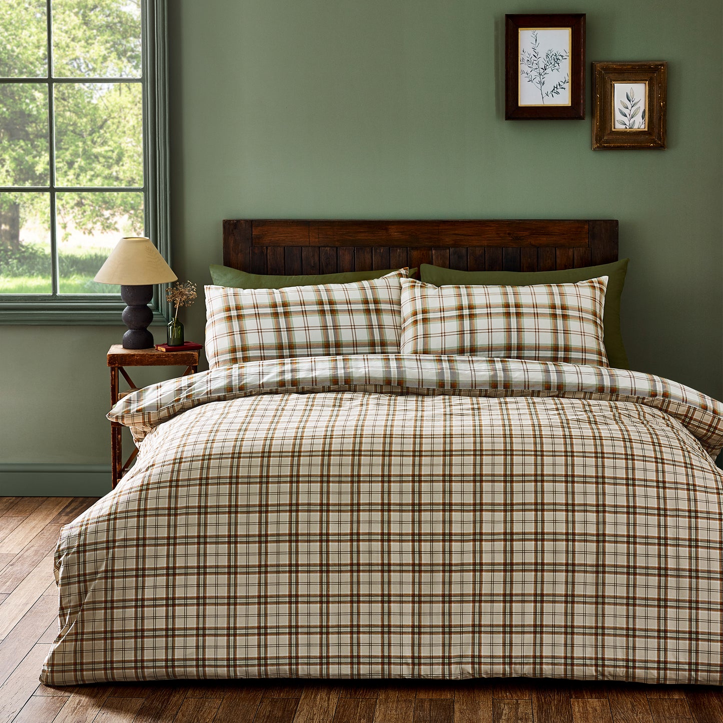 Catherine Lansfield Kelso Check Duvet Cover Set - Burnt Orange