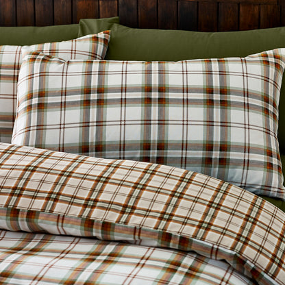 Catherine Lansfield Kelso Check Duvet Cover Set - Burnt Orange