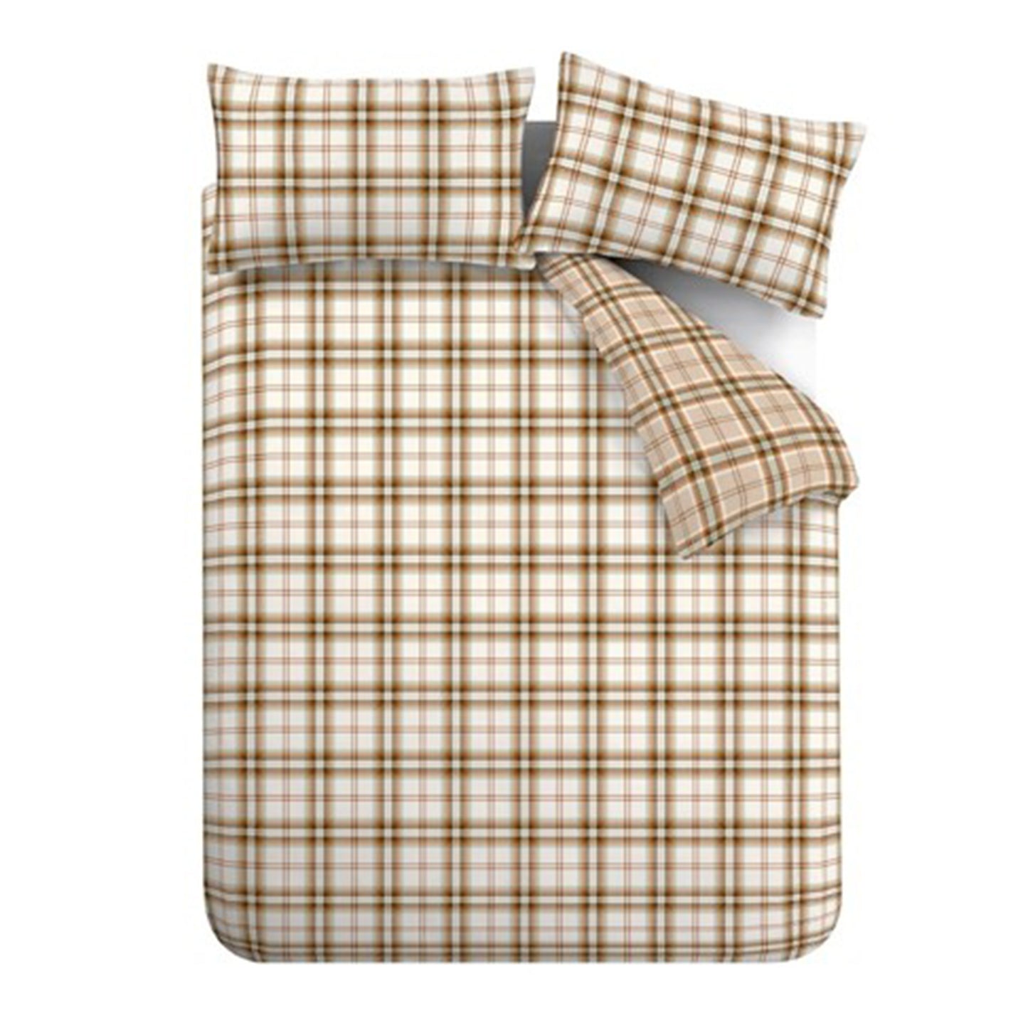 Catherine Lansfield Kelso Check Duvet Cover Set - Burnt Orange