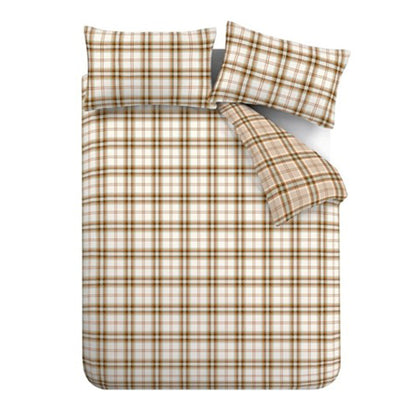Catherine Lansfield Kelso Check Duvet Cover Set - Burnt Orange