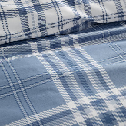 Catherine Lansfield Kelso Check Duvet Cover Set - Lansfield Blue