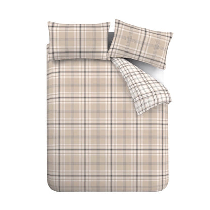 Catherine Lansfield Kelso Check Duvet Cover Set - Natural