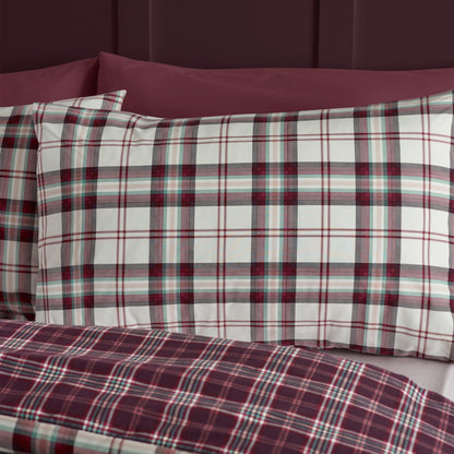 Catherine Lansfield Kelso Check Duvet Cover Set - Plum