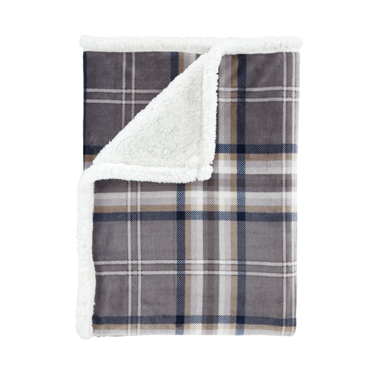Catherine Lansfield Kelso Check Throw - Charcoal