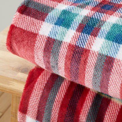 Catherine Lansfield Kelso Check Throw - Red
