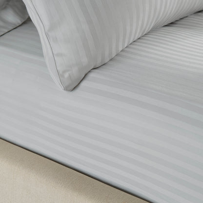 Catherine Lansfield 300TC Satin Stripe Fitted Sheet - Grey