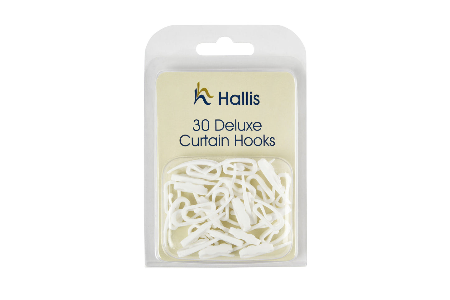 Hallis Deluxe Plastic Curtain Hooks (Pack of 30)