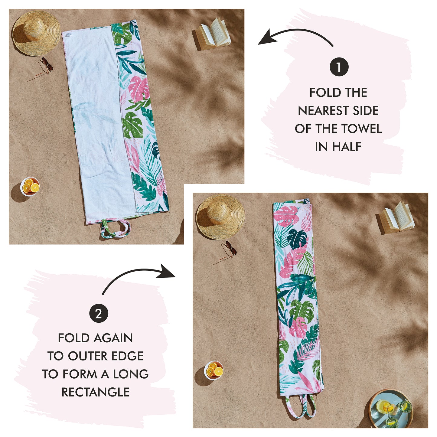 Catherine Lansfield Tropical Palm Beach Towel In A Bag