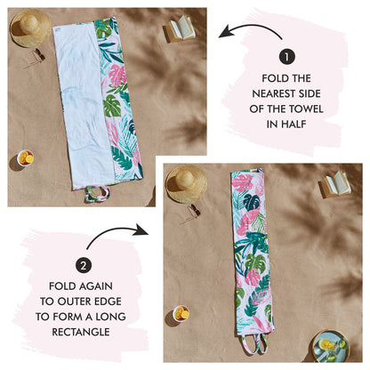 Catherine Lansfield Tropical Palm Beach Towel In A Bag