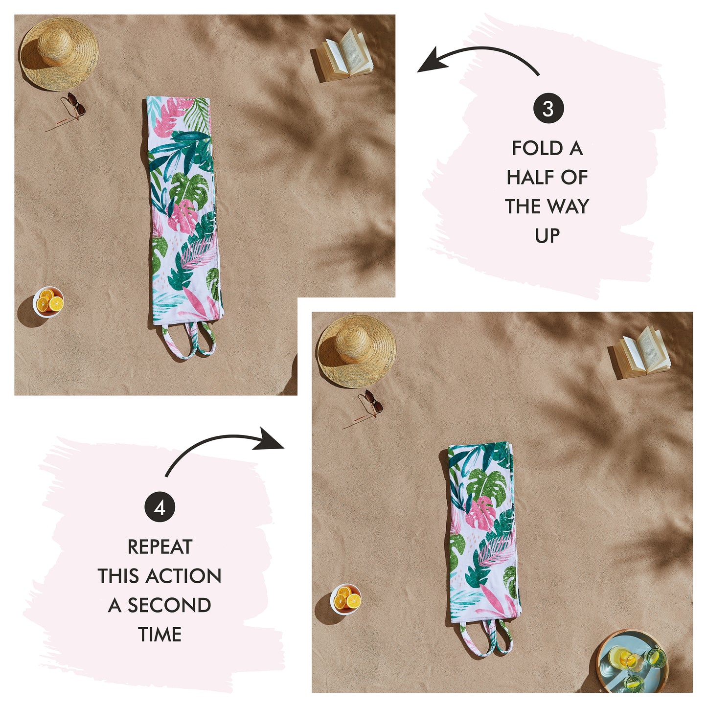 Catherine Lansfield Tropical Palm Beach Towel In A Bag