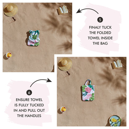 Catherine Lansfield Tropical Palm Beach Towel In A Bag
