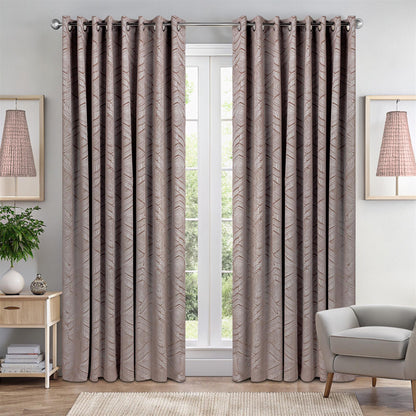Alan Symonds Aztec Blackout Eyelet Curtains - Rust
