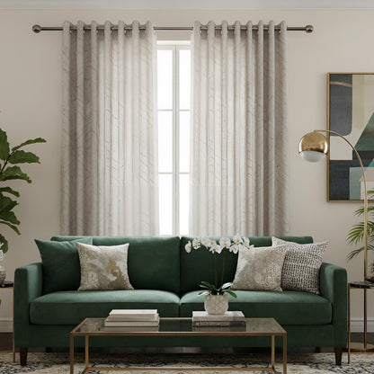 Alan Symonds Aztec Blackout Eyelet Curtains - Cream