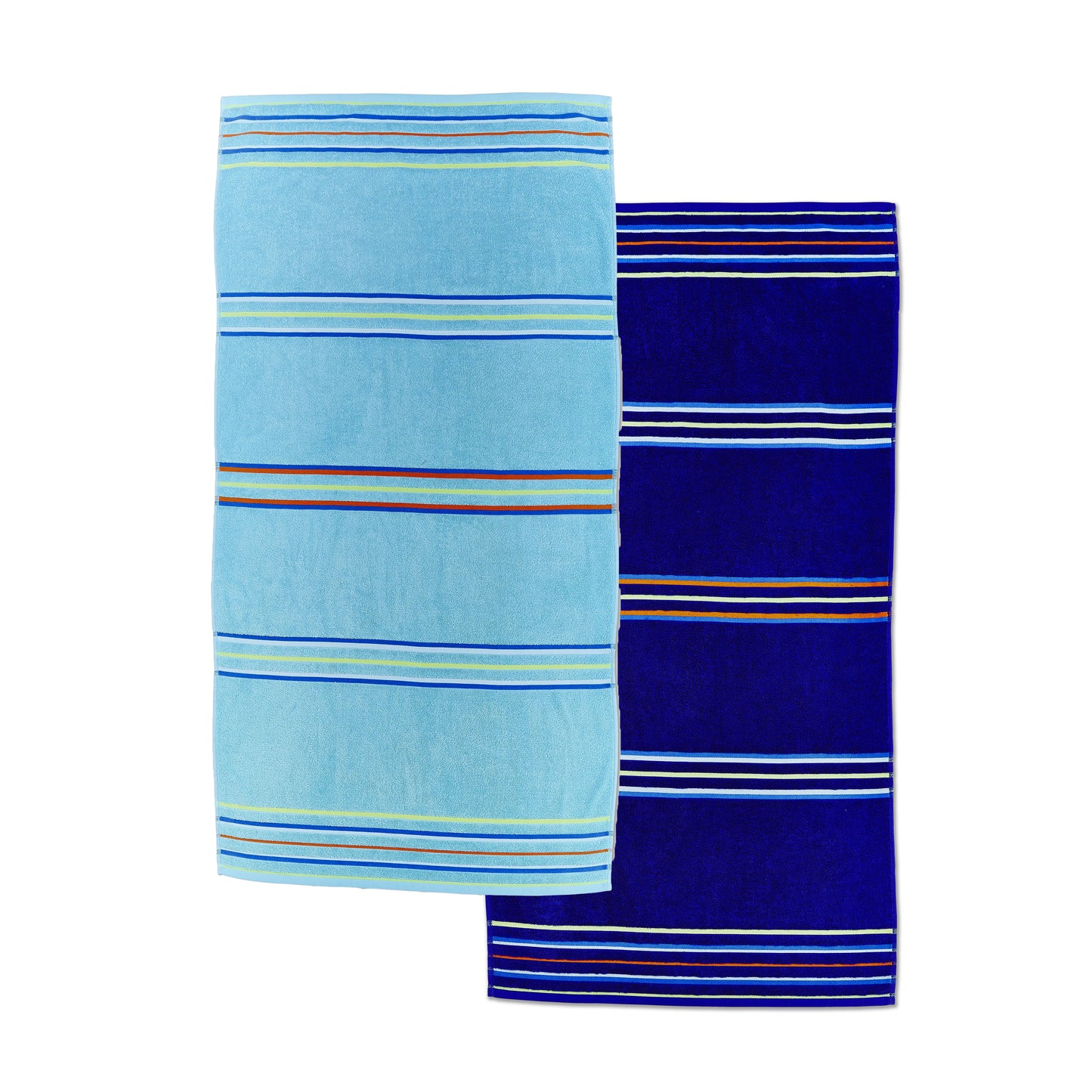 Catherine Lansfield Rainbow Light & Dark Blue Beach Towels (Twin pack)