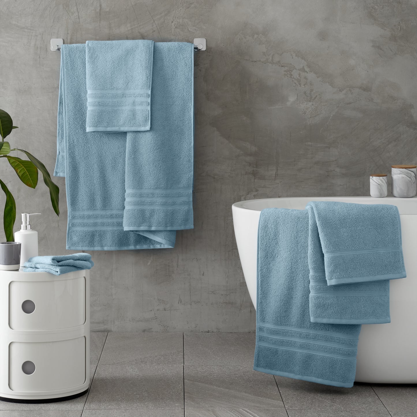 Catherine Lansfield Zero Twist Bath Towels - Blue