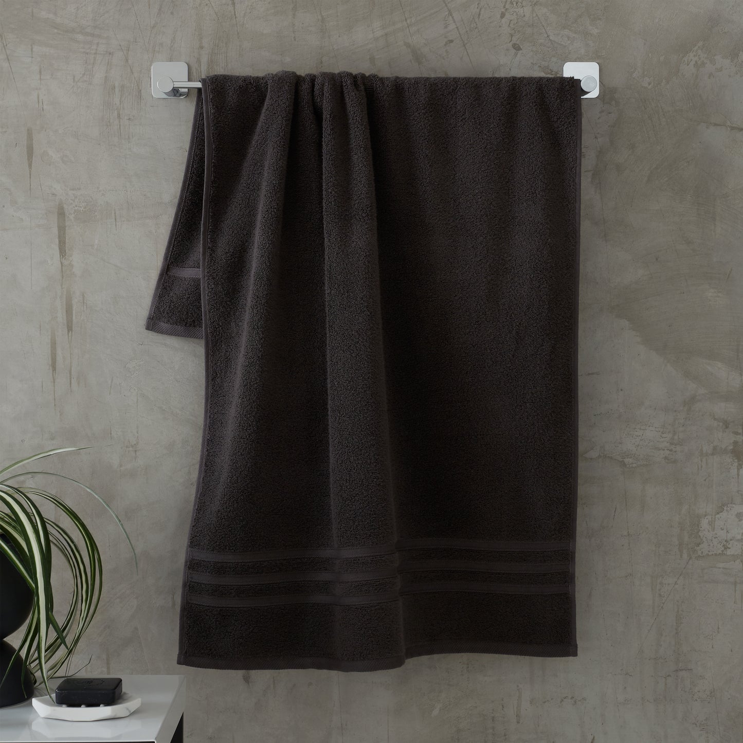 Catherine Lansfield Zero Twist Bath Towels - Charcoal