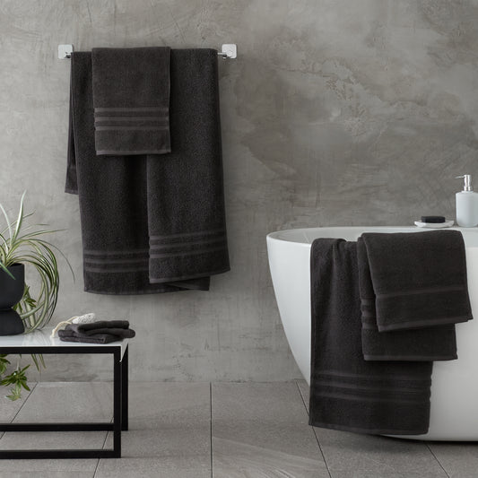 Catherine Lansfield Zero Twist Bath Towels - Charcoal