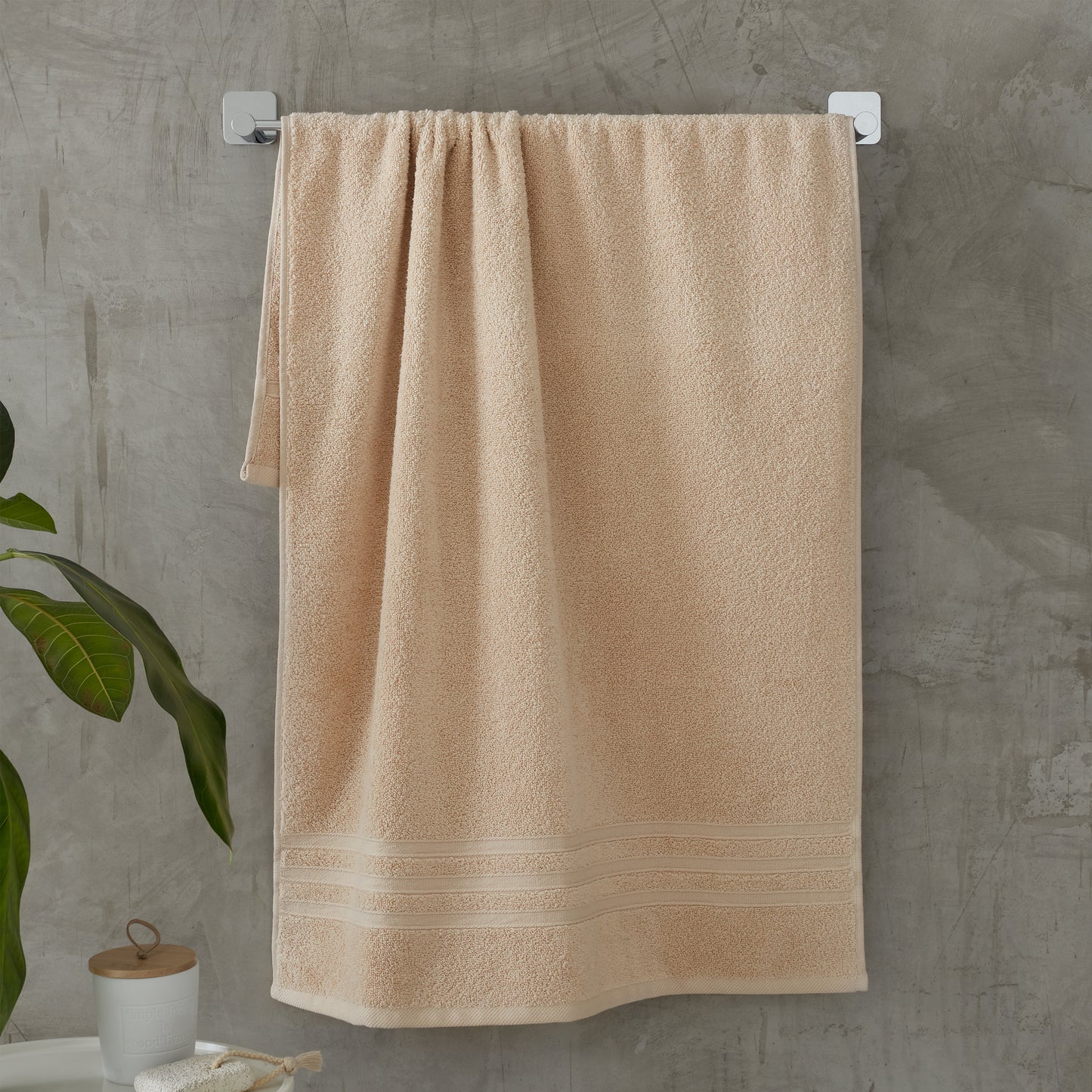 Catherine Lansfield Zero Twist Bath Towels - Natural