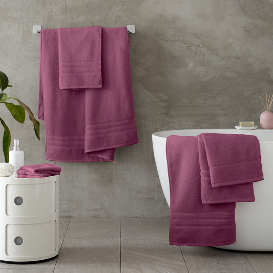 Catherine Lansfield Zero Twist Bath Towels - Raspberry