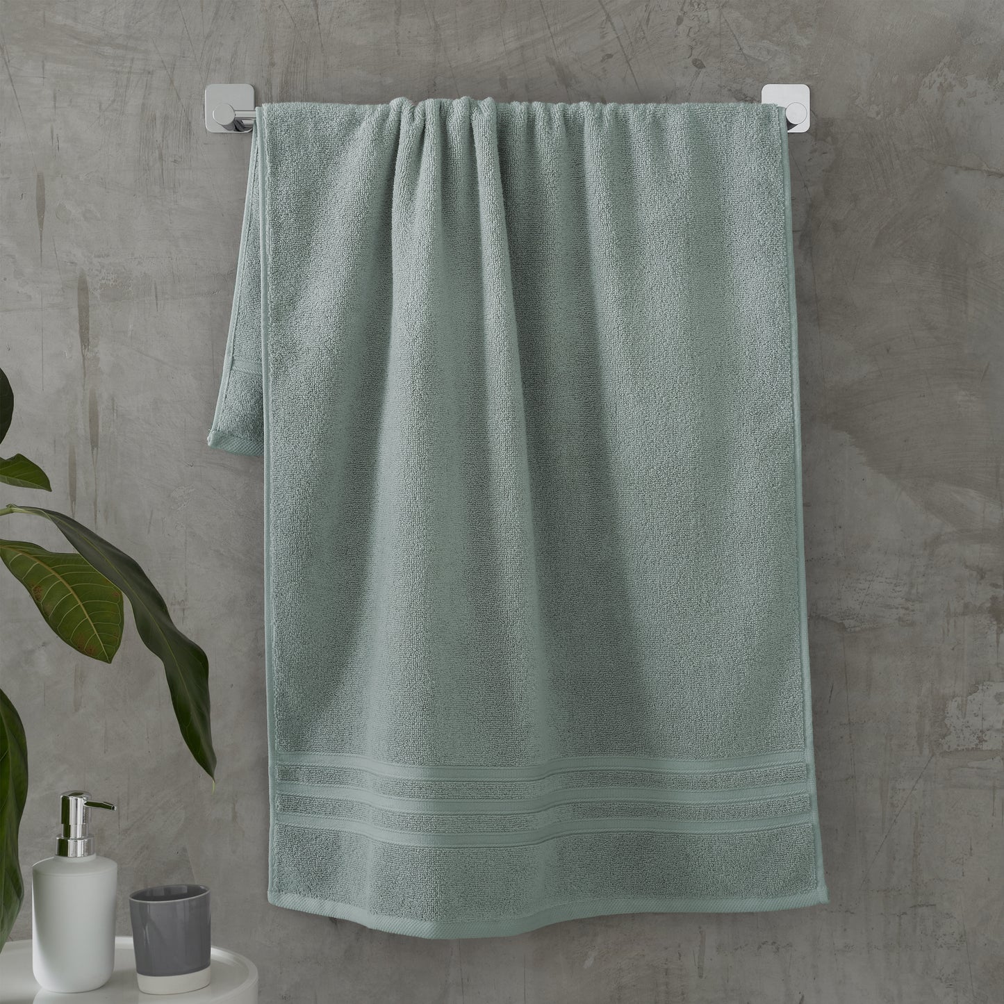 Catherine Lansfield Zero Twist Bath Towels - Sage Green