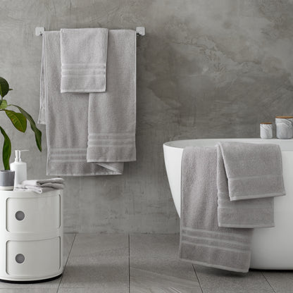 Catherine Lansfield Zero Twist Bath Towels - Silver