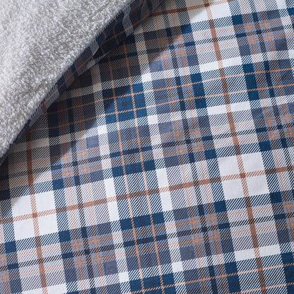 Catherine Lansfield Cosy Sherpa Check Duvet Cover Set - Navy