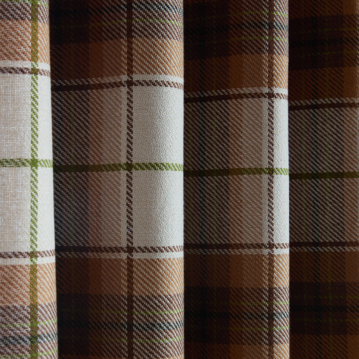Catherine Lansfield Brushed Woven Glencoe Check Eyelet Curtains - Terracotta