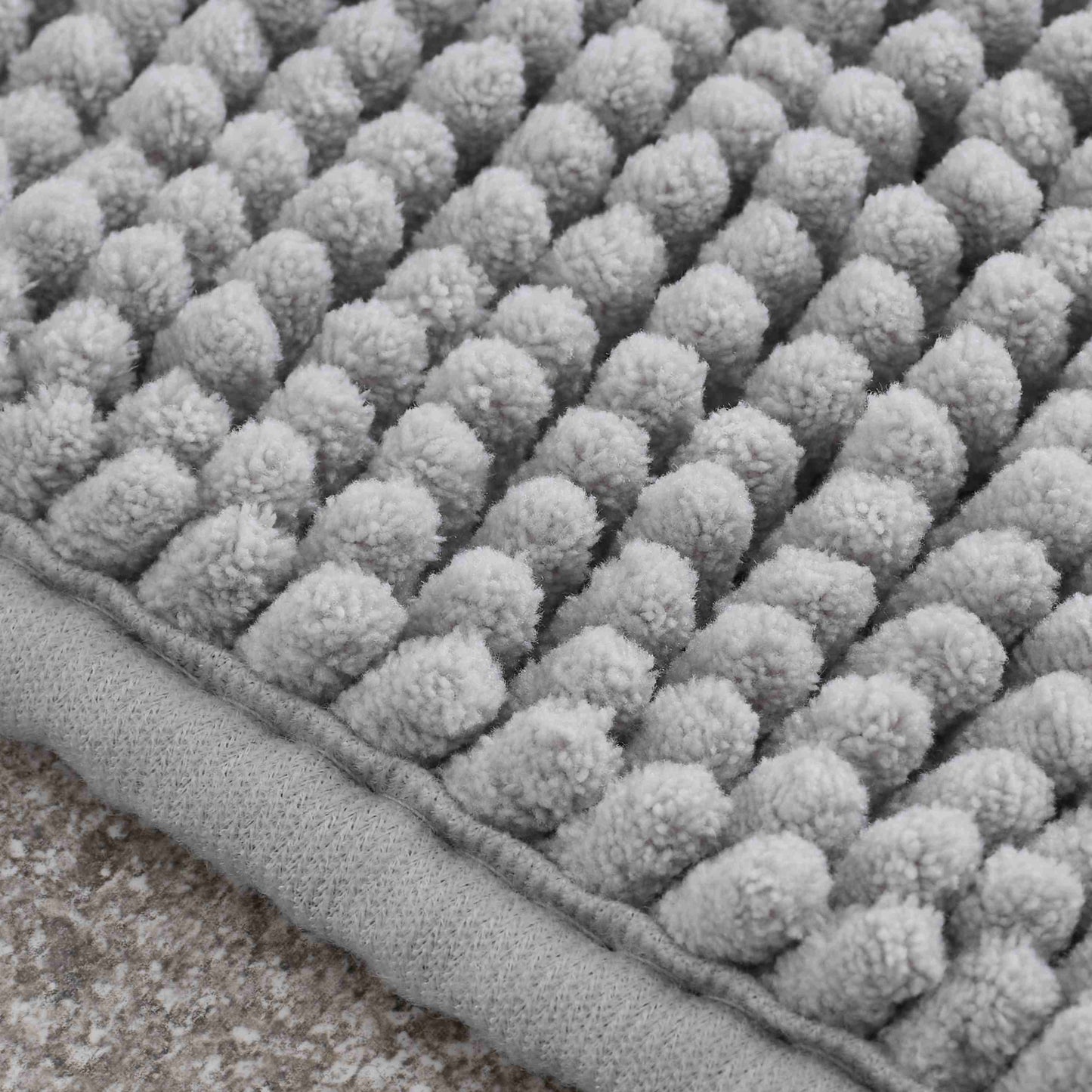 Catherine Lansfield Extra Long Bobble Bath Mat - Silver