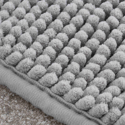 Catherine Lansfield Extra Long Bobble Bath Mat - Silver