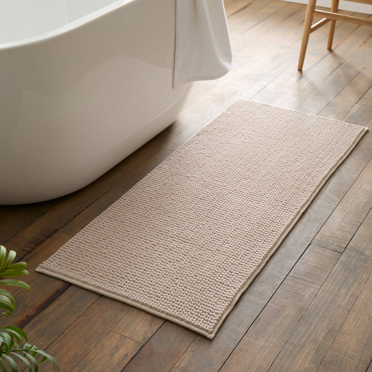 Catherine Lansfield Extra Long Bobble Bath Mat - Natural