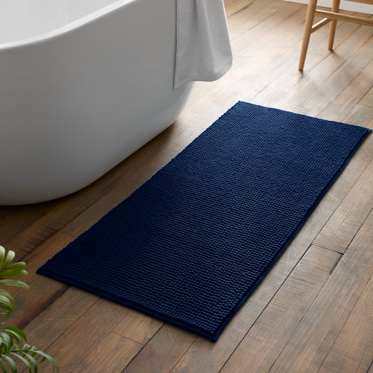 Catherine Lansfield Extra Long Bobble Bath Mat - Navy