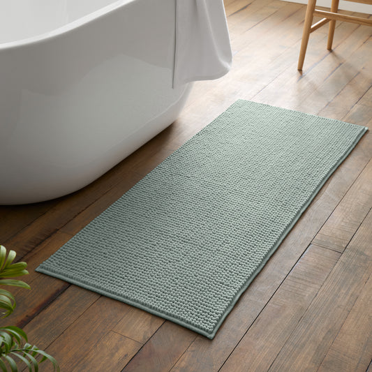 Catherine Lansfield Extra Long Bobble Bath Mat - Sage Green