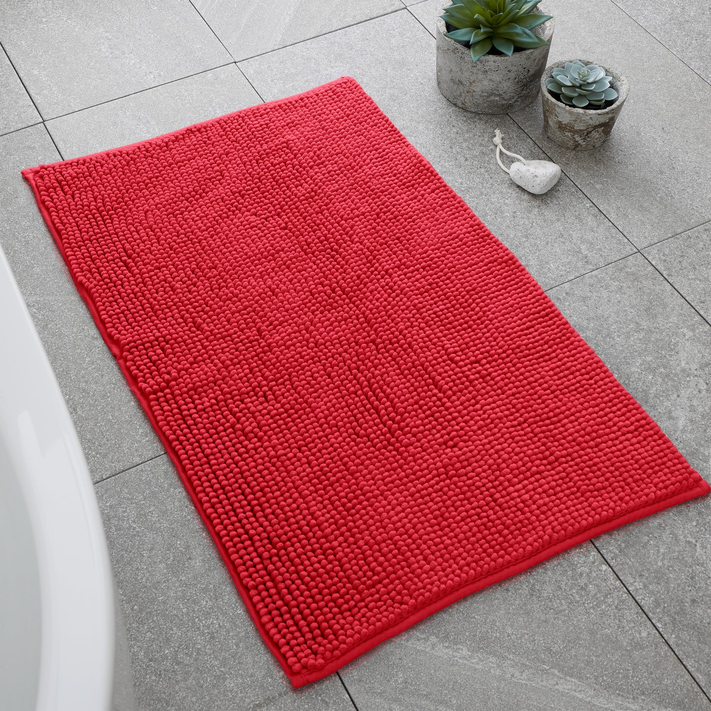 Catherine Lansfield Bobble Bath Mat - Red