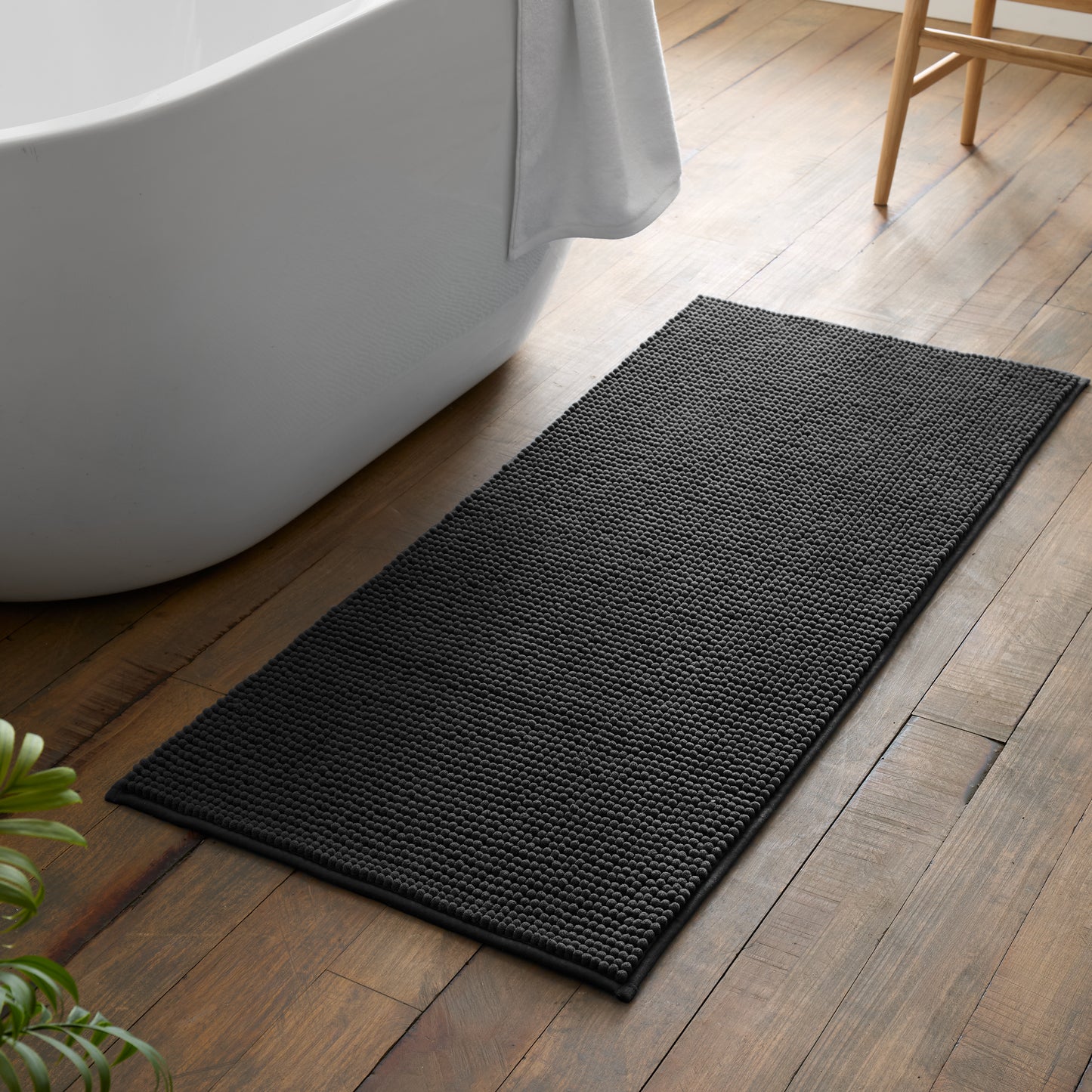 Catherine Lansfield Extra Long Bobble Bath Mat - Charcoal