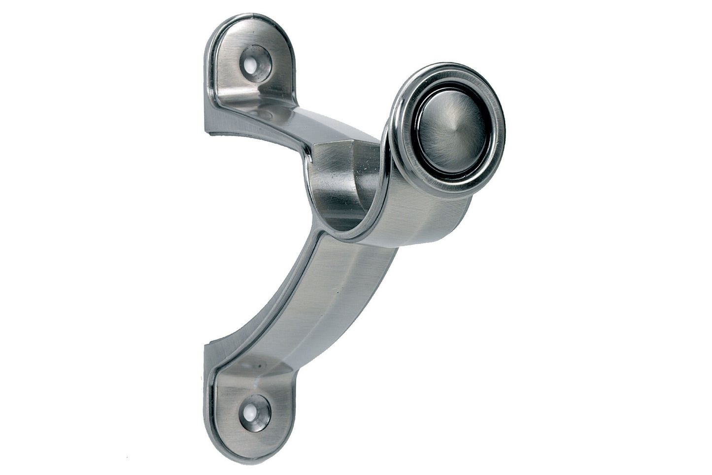 Hallis Galleria 50mm Metal Curtain Pole End Bracket - Brushed Silver