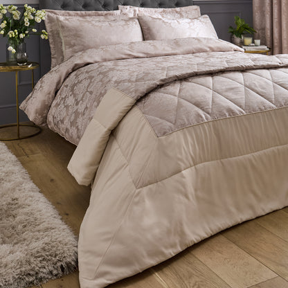 Catherine Lansfield Damask Jacquard Bedspread - Champagne