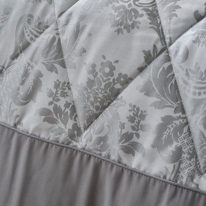 Catherine Lansfield Damask Jacquard Bedspread - Silver