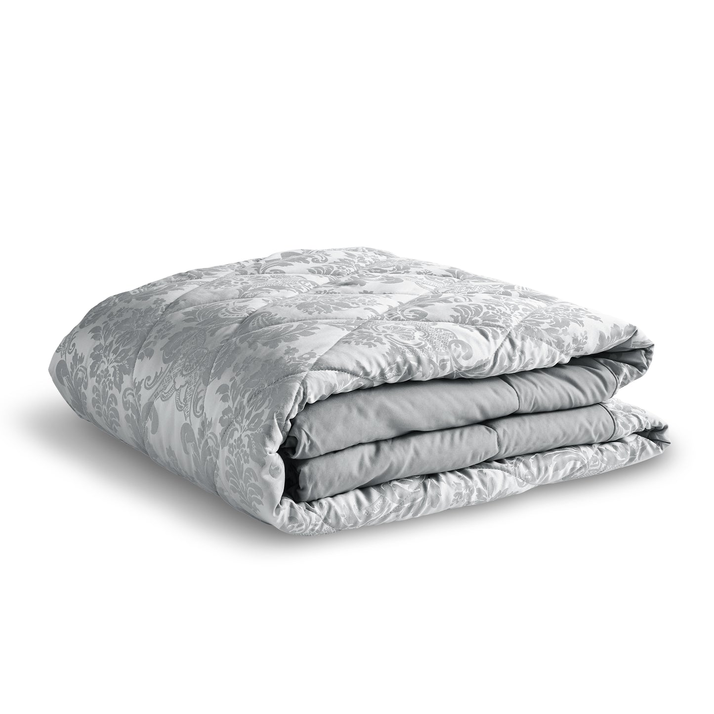 Catherine Lansfield Damask Jacquard Bedspread - Silver