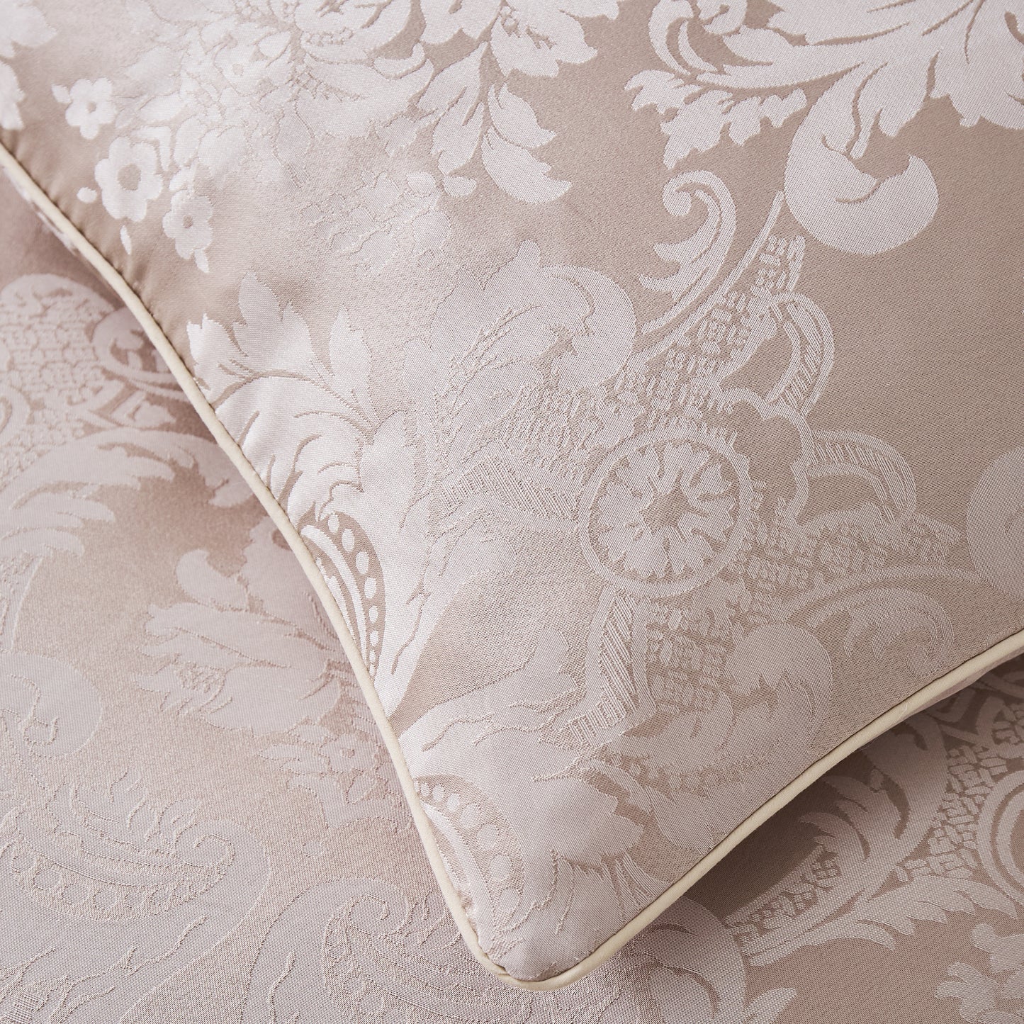 Catherine Lansfield Damask Jacquard Filled Cushion - Champagne