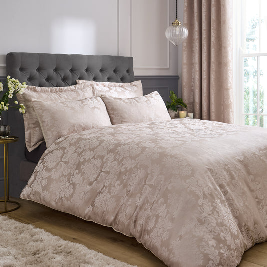 Catherine Lansfield Damask Jacquard Duvet Cover Set - Champagne