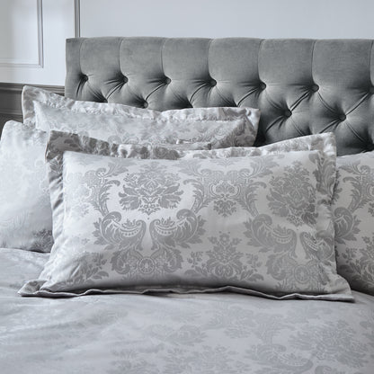 Catherine Lansfield Damask Jacquard Duvet Cover Set - Silver