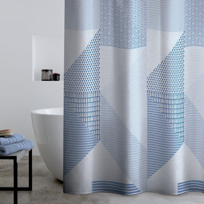 Catherine Lansfield Larsson Geo Shower Curtain - Blue