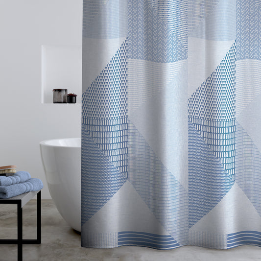 Catherine Lansfield Larsson Geo Shower Curtain - Blue