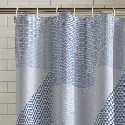 Catherine Lansfield Larsson Geo Shower Curtain - Blue
