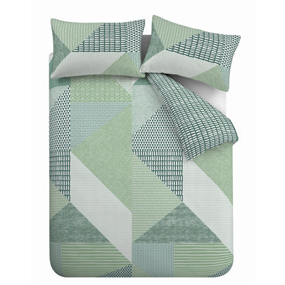 Catherine Lansfield Larsson Geo Duvet Cover Set - Green