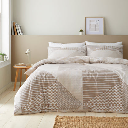 Catherine Lansfield Larsson Geo Duvet Cover Set - Natural