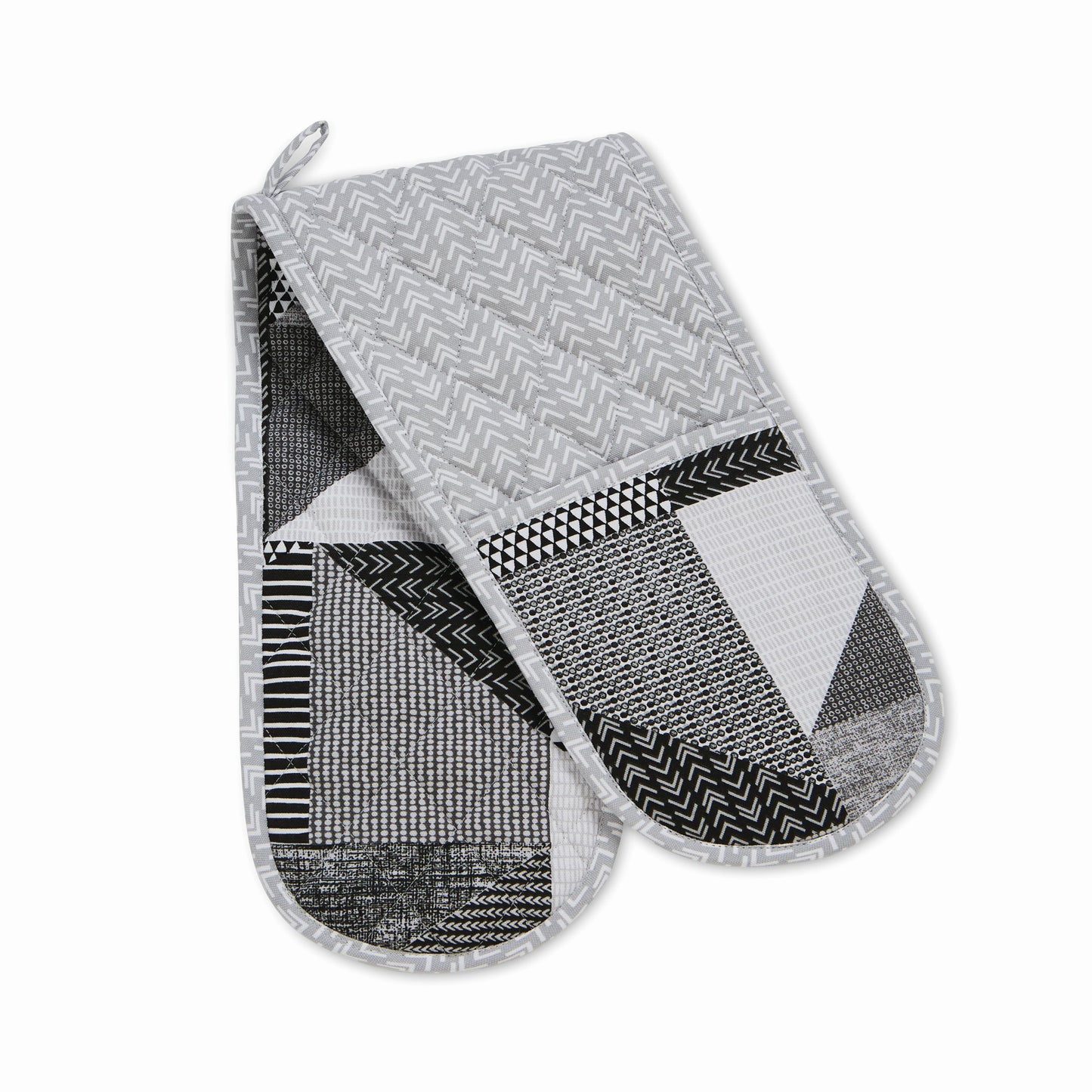Catherine Lansfield Larsson Geo Double Oven Glove - Grey