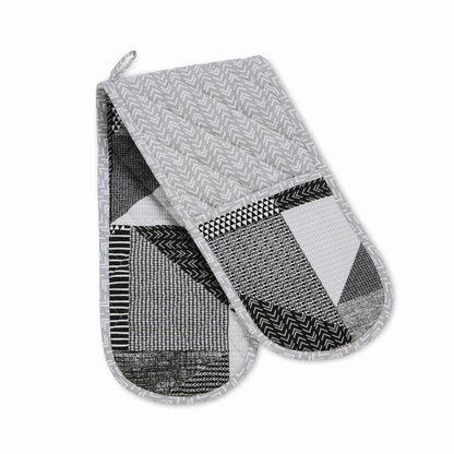 Catherine Lansfield Larsson Geo Double Oven Glove - Grey