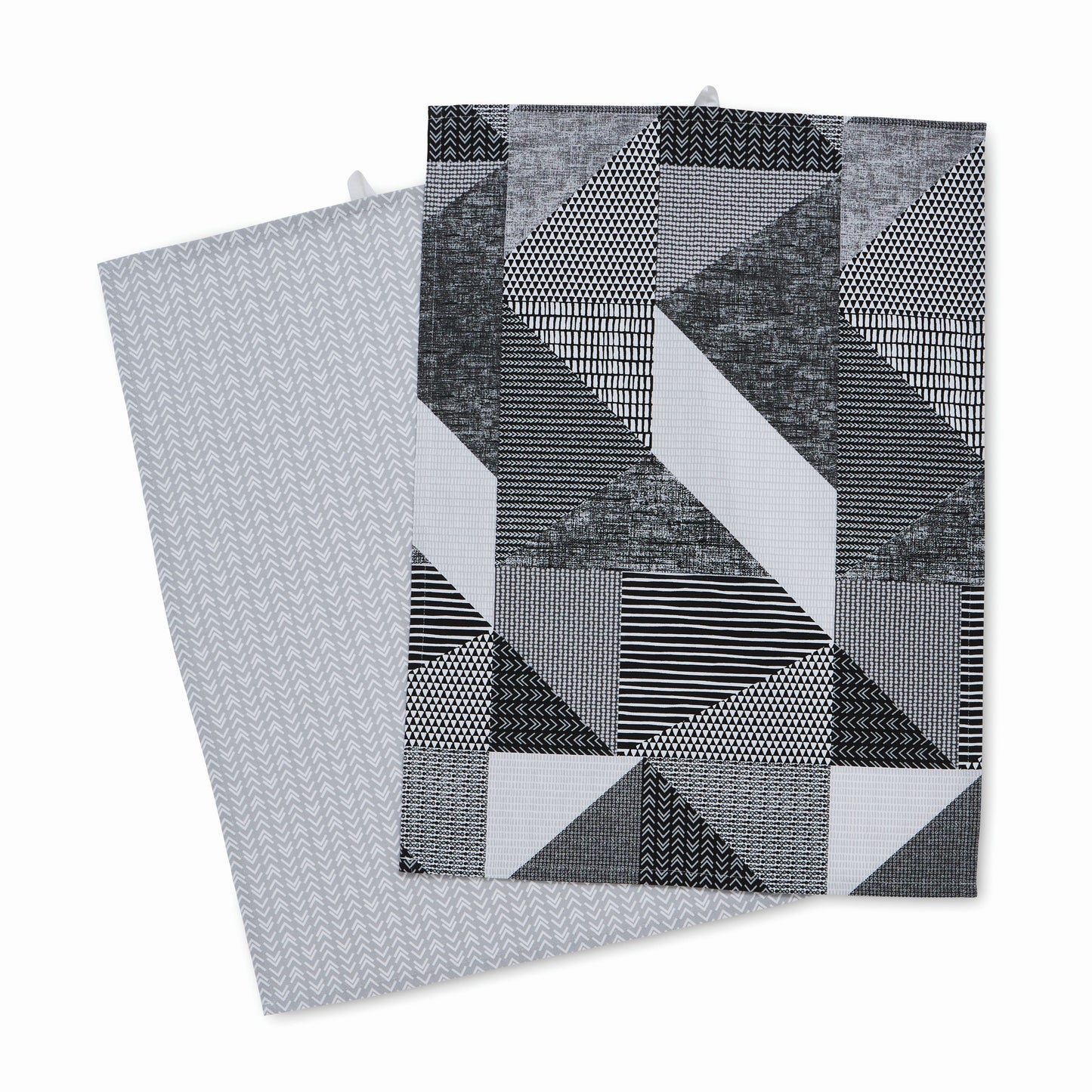 Catherine Lansfield Larsson Geo Tea Towels (Pack of 2) - Grey