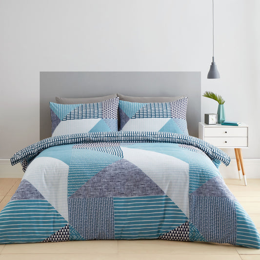 Catherine Lansfield Larsson Geo Duvet Cover Set - Teal